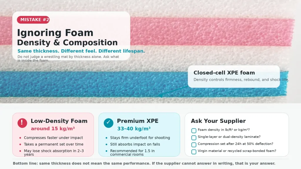 Macro texture of dense closed-cell wrestling mat foam